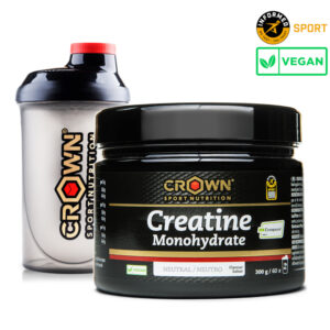 Creatina Monohidrato (Creapure®) - Sabor Neutro - Bote de 300 g / 60 tomas + Shaker, Neutro