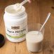 Vegan PROtein RAW sin edulcorantes acompañado de frutas frescas para una receta saludable